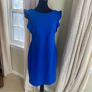 Calvin Klein Flutter Sleeve Dress with Square Back, size 8